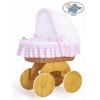 Couffin sur Roues en Osier Naturel Zigzag Rose Hannah