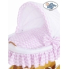 Couffin sur Roues en Osier Naturel Zigzag Rose Hannah