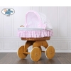 Couffin sur Roues en Osier Naturel Zigzag Rose Hannah