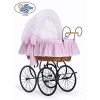 Couffin Berceau Bébé Vintage  Rose Blanc