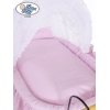 Couffin Berceau Bébé Vintage  Rose Blanc