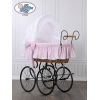 Couffin Berceau Bébé Vintage  Rose Blanc