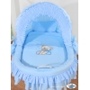 Couffins en Osier avec Capote  Bleu Papillon