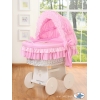 Couffins en Osier avec Capote  Rose Papillon