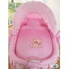 Couffins en Osier avec Capote  Rose Papillon