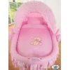 Couffins en Osier avec Capote  Rose Papillon