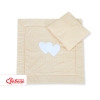 Coussin et Couverture pour Landau Bébé Beige à Pois Cœurs