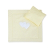 Coussin et Couverture pour Landau Bébé Crème Cœurs