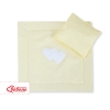 Coussin et Couverture pour Landau Bébé Crème Cœurs