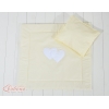 Coussin et Couverture pour Landau Bébé Crème Cœurs