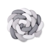 Coussin Tressé Tour de Lit Extra épais à Long Noeud Oreiller XXL Blanc Gris Anthracite