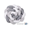 Coussin Tressé Tour de Lit Extra épais à Long Noeud Oreiller XXL Blanc Gris Anthracite