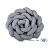 Coussin Tressé Tour de Lit Extra épais à Long Noeud Oreiller XXL Gris Anthracite
