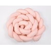 Coussin Tressé Tour de Lit Extra épais à Long Noeud Oreiller XXL Rose Poudré