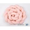 Coussin Tressé Tour de Lit Extra épais à Long Noeud Oreiller XXL Rose Poudré