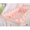 Coussin Tressé Tour de Lit Extra épais à Long Noeud Oreiller XXL Rose Poudré