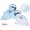Couverture Double Face pour Siège Auto Blanc Bleu Chevron