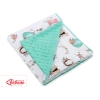 Couverture Double Face pour Siège Auto Menthe Beige Renards