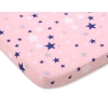 Drap en Coton pour Lit de Bébé 120x60 cm Bleu Rose étoiles