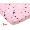 Drap en Coton pour Lit de Bébé 120x60 cm Bleu Rose étoiles