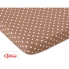 Drap en Coton pour Lit de Bébé 120x60 cm Brun à Pois