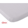 Drap en Coton pour Lit de Bébé 120x60 cm Gris à Pois