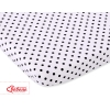 Drap en Coton pour Lit de Bébé 120x60 cm Noir à Pois