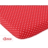 Drap-housse pour Berceau en Coton 140x70 cm Rouge à Pois