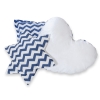 Ensemble de Coussin 3 pcs Bleu Foncé Chevron