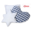 Ensemble de Coussin 3 pcs Bleu Foncé Chevron