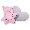 Ensemble de Coussin 3 pcs Bleu Rose Gris étoiles
