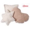 Ensemble de Coussin 3 pcs Brun Beige à Pois Rayures