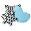Ensemble de Coussin 3 pcs Noir Bleu Chevron