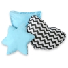 Ensemble de Coussin 3 pcs Noir Bleu Chevron