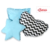 Ensemble de Coussin 3 pcs Noir Bleu Chevron