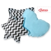 Ensemble de Coussin 3 pcs Noir Bleu Chevron