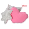 Ensemble de Coussin 3 pcs Rose Gris à Carreaux