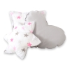Ensemble de Coussin 3 pcs Rose Gris étoiles