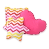 Ensemble de Coussin 3 pcs Rose Jaune Chevron