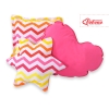 Ensemble de Coussin 3 pcs Rose Jaune Chevron