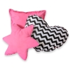 Ensemble de Coussin 3 pcs Rose Noir Chevron