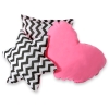 Ensemble de Coussin 3 pcs Rose Noir Chevron