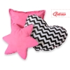 Ensemble de Coussin 3 pcs Rose Noir Chevron