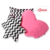 Ensemble de Coussin 3 pcs Rose Noir Chevron