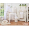 Ensemble de Linge de Lit 5 pcs avec Moustiquaire Beige à Pois Cœurs