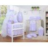 Ensemble de Linge de Lit 5 pcs avec Moustiquaire Lila à Pois Cœurs