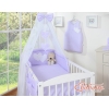 Ensemble de Linge de Lit 5 pcs avec Moustiquaire Lila à Pois Cœurs