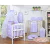 Ensemble de Linge de Lit 5 pcs avec Moustiquaire Lila à Pois Cœurs