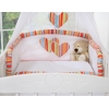 Ensemble de Linge de Lit 5 pcs avec Moustiquaire Orange Rayures Cœurs