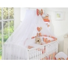 Ensemble de Linge de Lit 5 pcs avec Moustiquaire Orange Rayures Cœurs